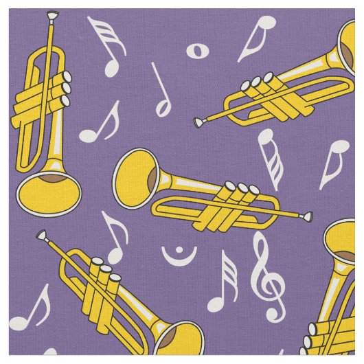 Trumpet Musiknoten Pattern Stoff (Nahaufnahme)