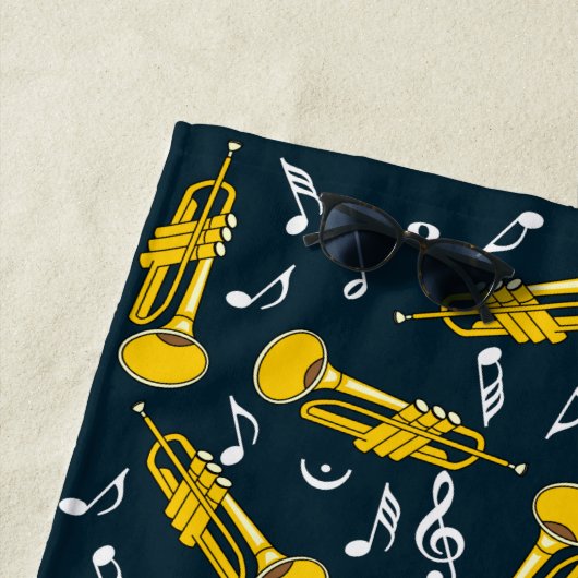 Trumpet Musiknoten Pattern Strandtuch (Beispiel)
