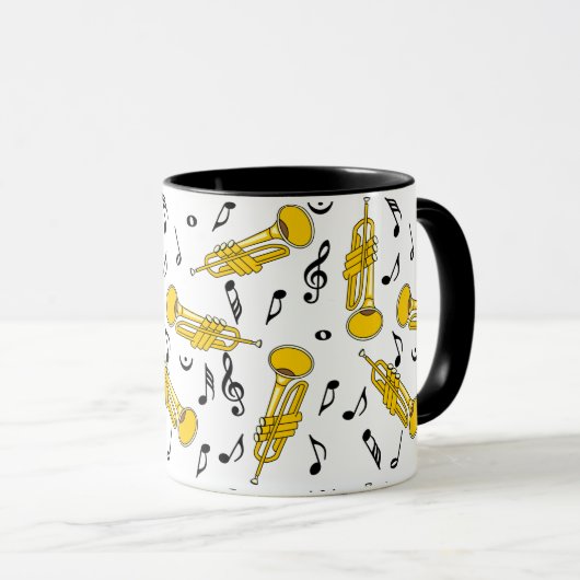 Trumpet Musiknoten Pattern Tasse (VorderseiteRechts)