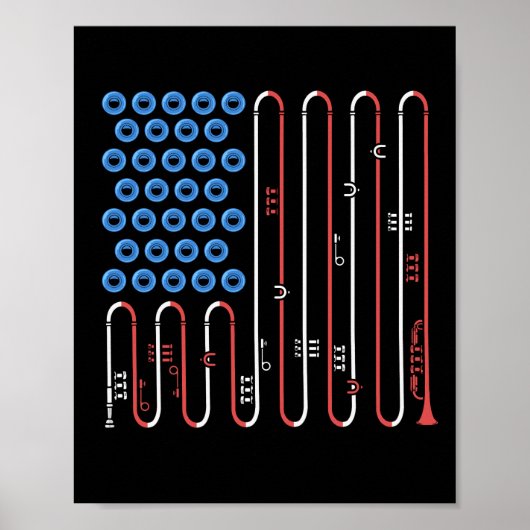 Trumpet Player 4. Juli Jazz Music USA Trumpet Poster (Vorne)