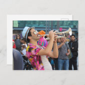 Trumpet Player, Berlin, Deutschland Postkarte (Vorne/Hinten)