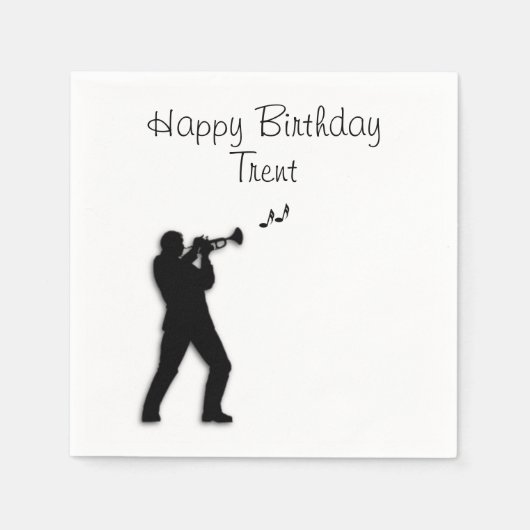 Trumpet Player Custom Geburtstag Serviette (Vorderseite)