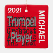Trumpet Player Extraordinaire CUSTOM Keramikornament (Rückseite)