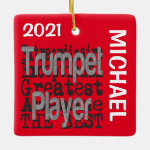 Trumpet Player Extraordinaire CUSTOM Keramikornament