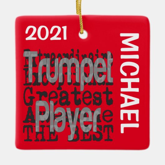 Trumpet Player Extraordinaire CUSTOM Keramikornament (Vorderseite)