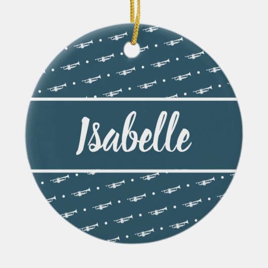 Trumpet Player Geschenk Custom Personalisiert Musi Keramik Ornament (Vorne)