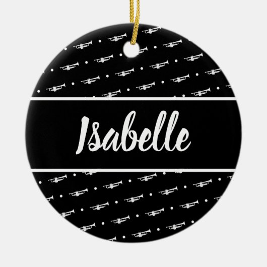 Trumpet Player Geschenk Custom Personalisiert Musi Keramik Ornament (Vorne)