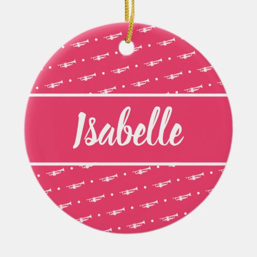 Trumpet Player Geschenk Musiker Personalisierte Cu Keramik Ornament (Vorne)