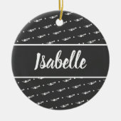 Trumpet Player Gift Personalisiert Musiker Black Keramik Ornament (Vorne)