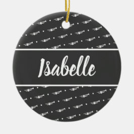 Trumpet Player Gift Personalisiert Musiker Black Keramik Ornament