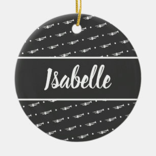 Trumpet Player Gift Personalisiert Musiker Black Keramik Ornament
