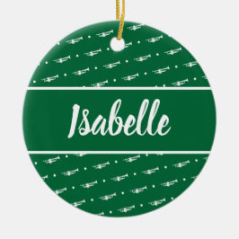 Trumpet Player Gift Personalisiert Musiker Green Keramik Ornament