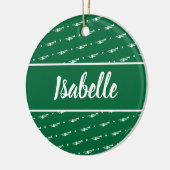 Trumpet Player Gift Personalisiert Musiker Green Keramik Ornament (Links)