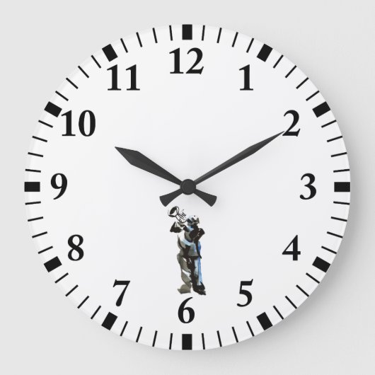 Trumpet Player Große Wanduhr (Vorderseite)