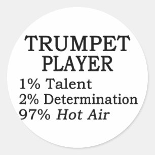 Trumpet Player Hot Air Runder Aufkleber