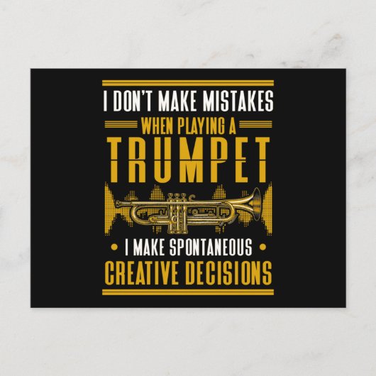Trumpet Player Humor Jazz Music Postkarte (Vorderseite)
