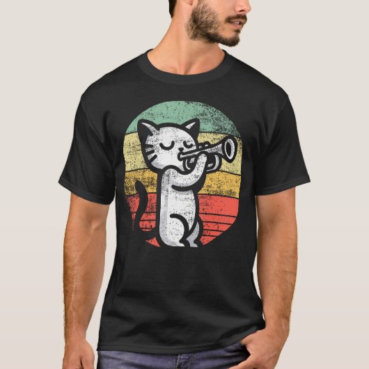 Trumpet Player I Cat Plays Trumpet T-Shirt (Vorderseite)