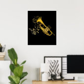 Trumpet Player Jazz Musikgeschenk Big Band Trumpet Poster (Heimbüro)