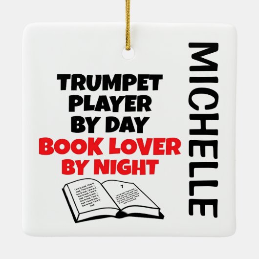 Trumpet Player-Lieben lesen CUSTOM Keramikornament (Rückseite)