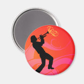 Trumpet Player Magnet (Vorderseite/Rückseite)