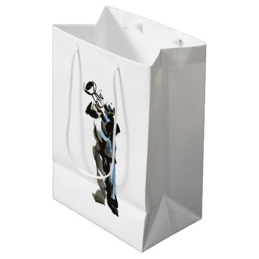 Trumpet Player Mittlere Geschenktüte (Vorderseite Schrägansicht)
