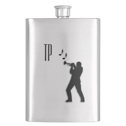 Trumpet Player Monogram Flachmann (Vorderseite)