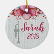 Trumpet Player Music Gift Floral Personalisiert