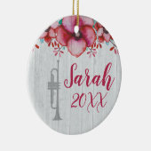Trumpet Player Music Gift Personalisiertes Blumenk Keramik Ornament (Rechts)