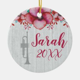 Trumpet Player Music Gift Personalisiertes Blumenk Keramik Ornament