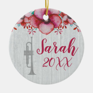Trumpet Player Music Gift Personalisiertes Blumenk Keramik Ornament