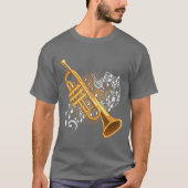 Trumpet Player Musical Notes Jazz Music Art friend T-Shirt (Vorderseite)