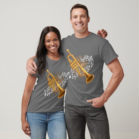 Trumpet Player Musical Notes Jazz Music Art friend T-Shirt (Unisex)