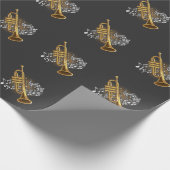 Trumpet Player Musical Notes Jazz Music Art Geschenkpapier (Ecke)
