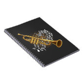 Trumpet Player Musical Notes Jazz Music Art Notizblock (Rechte Seite)