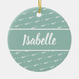 Trumpet Player Musician Gift Personalisiert Green Keramik Ornament