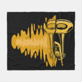 Trumpet Player Musician Marching Band Trumpeter Fleecedecke (Vorderseite (Horizontal))