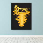 Trumpet Player Musician Marching Band Trumpeter Leinwanddruck (Insitu (Holzboden))