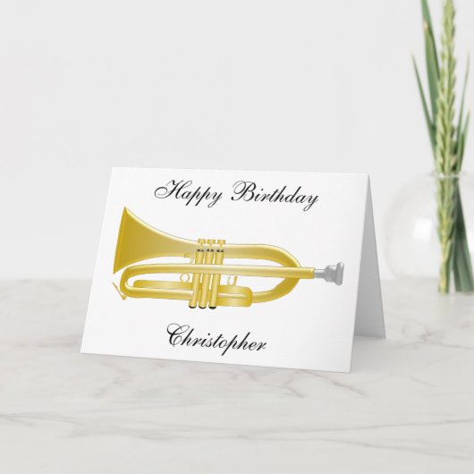 Trumpet Player Personalisiert Geburtstag Karte (Vorderseite)