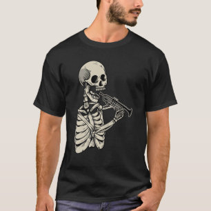 Trumpet Player Retro Skelett Trumpeter Musi T-Shirt