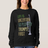 Trumpet Player Retro Style Sweatshirt (Vorderseite)