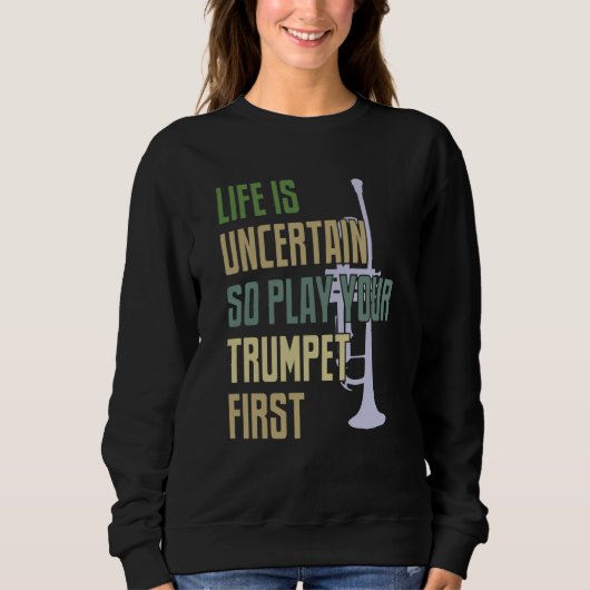 Trumpet Player Retro Style Sweatshirt (Vorderseite)