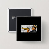 Trumpet Player Retro Trumpet Jazzmusik Button (Vorne & Hinten)