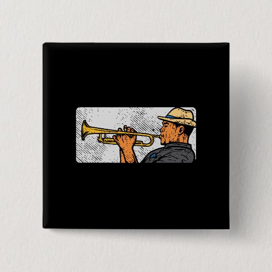 Trumpet Player Retro Trumpet Jazzmusik Button (Vorderseite)
