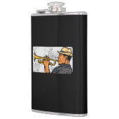 Trumpet Player Retro Trumpet Jazzmusik Flachmann (Links)