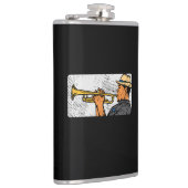 Trumpet Player Retro Trumpet Jazzmusik Flachmann (Rechts)
