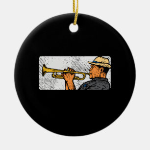 Trumpet Player Retro Trumpet Jazzmusik Keramik Ornament