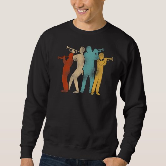Trumpet Player Retro Vintag Sweatshirt (Vorderseite)