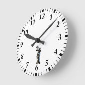 Trumpet Player Runde Wanduhr (Winkel)