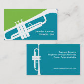 Trumpet Player Teacher Musical Instrument Studio Visitenkarte (Vorne/Hinten)