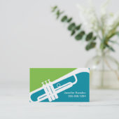 Trumpet Player Teacher Musical Instrument Studio Visitenkarte (Stehend Vorderseite)